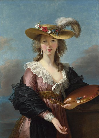 『麦わら帽子の自画像』　1782年以降　エリザベート＝ルイーズ・ヴィジェ＝ルブラン　ロンドン、ナショナル・ギャラリー蔵