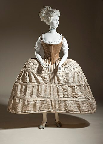 イングランド製女性のコルセットとパニエ　1780年頃　ロサンゼルス・カウンティ美術館蔵