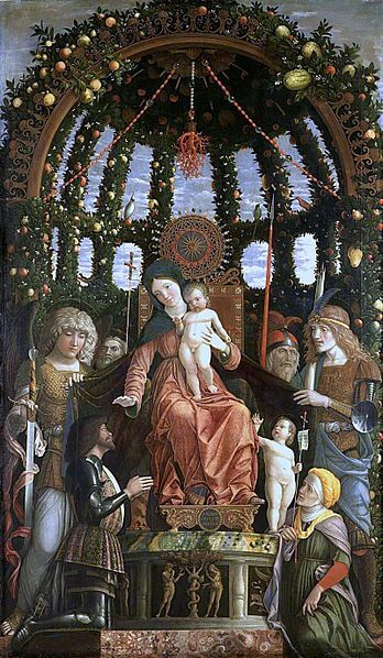 『勝利の聖母』（ La Vierge de la Victoire ）　1475年－1500年　アンドレア・マンテーニャ　ルーヴル美術館蔵
