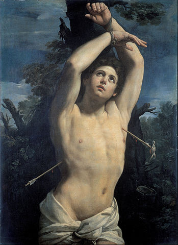 『聖セバスティアヌス』　1615年　グイド・レーニ　ストラーダ・ヌオーヴァ美術館