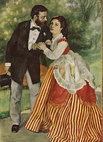 『婚約者たち（シスレー夫妻）』（ Les Fiancés ）　1868年　ピエール＝オーギュスト・ルノワール　 ヴァルラフ＝リヒャルツ美術館蔵