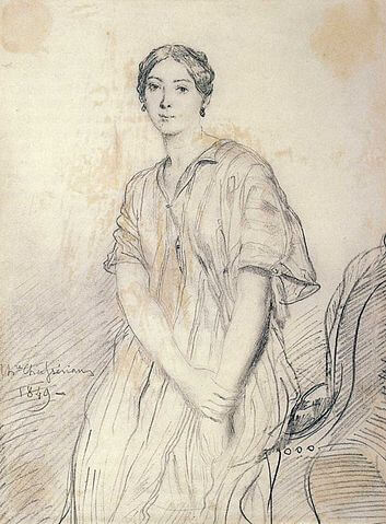 アリス・オジーの肖像（ Portrait of Alice Ozy ）　1849年　テオドール・シャセリオー　カルナヴァレ博物館蔵
