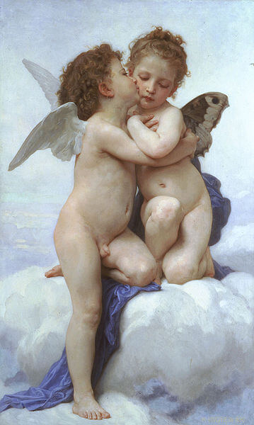 『アモールとプシュケー、子供たち』（ Amor and Psyche, children ）　1890年　ウィリアム・ブグロー　個人蔵