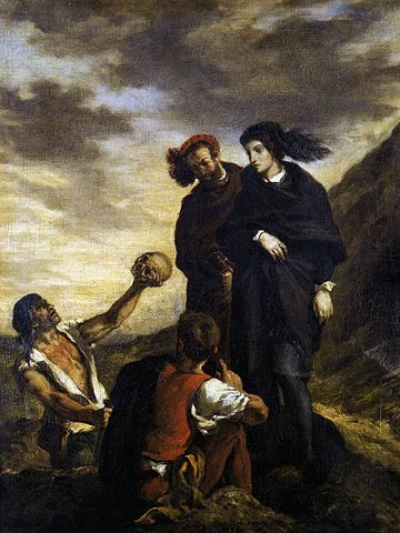 『ハムレット、ホレイショーと墓掘り人』　1839年　ドラクロワ　ルーヴル美術館蔵