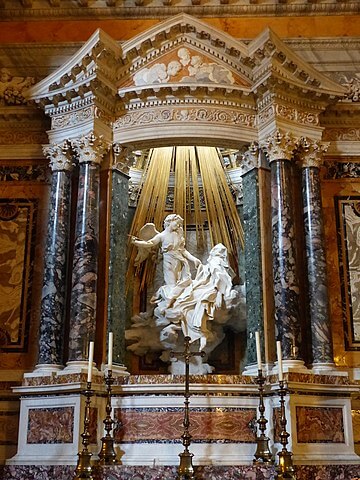 『聖テレサの法悦』　1647年－1652年　ベルニーニ　サンタ・マリア・デラ・ヴィットーリア聖堂