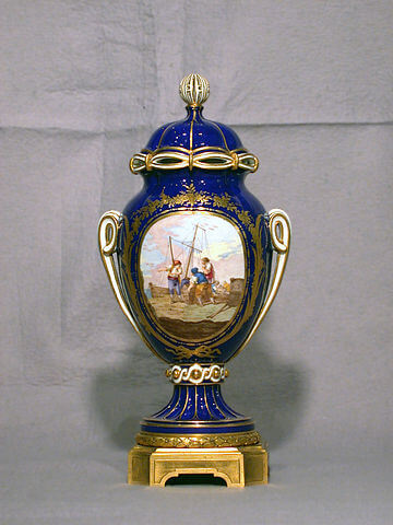 デュプレシスによるデザイン、モランの絵付けの花瓶　1760年－1769年の間　ウォルターズ美術館蔵