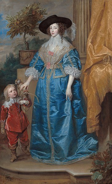 チャールズ1世妃ヘンリエッタ・マリアとジェフリー・ハドソン卿　1633年　アンソニー・ヴァン・ダイク　ナショナル・ギャラリー・オブ・アート（ワシントン）蔵