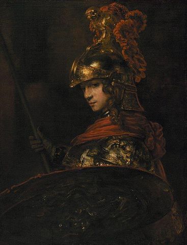 『パラス・アテナ』（ Pallas Athena ）　1664年－1665年　レンブラント・ファン・レイン　グルベンキアン美術館蔵