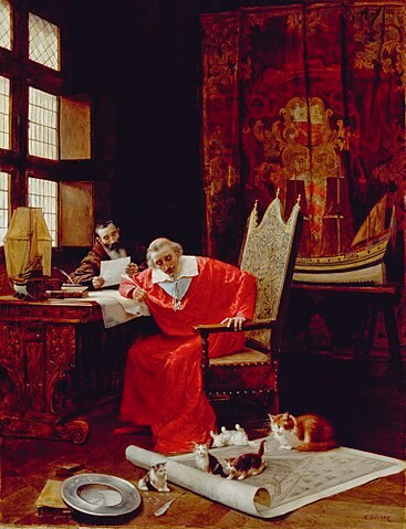 『枢機卿の余暇』　1885年より前　シャルル・エドゥアール・デロルト（ Charles Édouard Delort ）　デトロイト美術館蔵