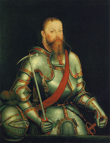 ザクセン選帝侯モーリッツ（ Kurfürst Moritz von Sachsen ）　1578年　ルーカス・クラナッハ（父）　ドレスデン美術館蔵