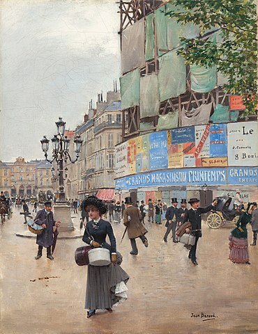 『パリ、アーヴル通り』（ Paris, rue du Havre ）　1881年　ジャン・ベロー　ワシントン、ナショナル・ギャラリー蔵