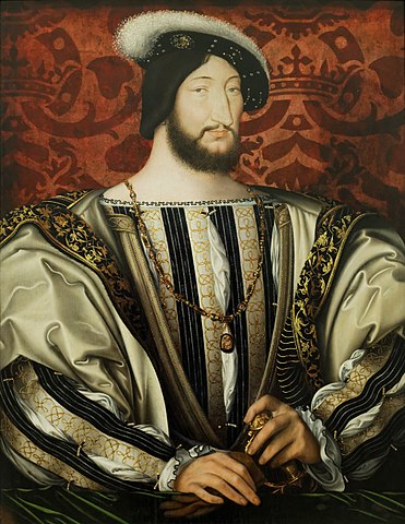 フランソワ1世（1494年－1547年）　1535年頃　ジャン・クルーエ　ルーヴル美術館蔵