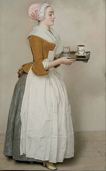 『チョコレートを運ぶ娘』　1744－1745年　ジャン・エティエンヌ・リオタール　アルテ・マイスター絵画館蔵