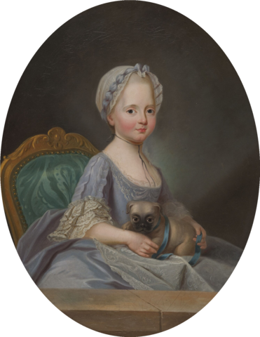 ルイ16世の妹マダム・エリザベートの子供の頃（1768年）　ジョゼフ・デュクルー