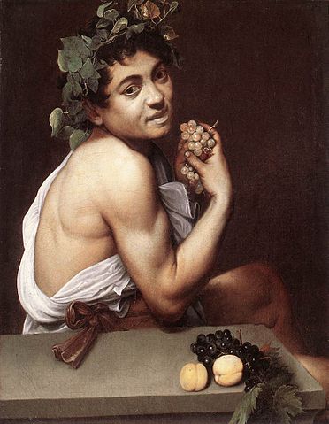 『病めるバッカス』　1593年頃　カラヴァッジオ　ボルケーゼ美術館蔵