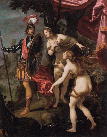 『カルロとウバルドの誘惑』　375 × 285 cm　1629年－1630年頃　ジョヴァンニ・ビリヴェルト　ルーヴル美術館蔵
