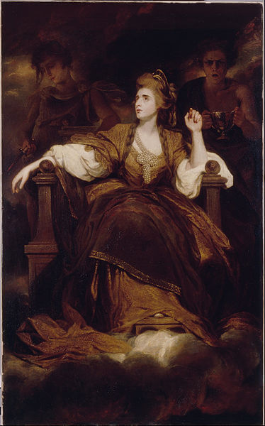 『悲劇の女神としてのシドンズ夫人』　1789年　ジョシュア・レノルズ　ダリッジ美術館蔵