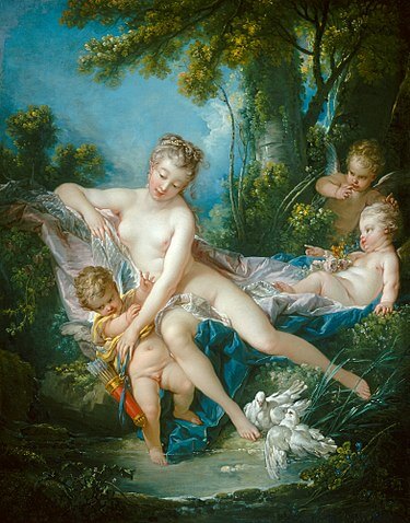 『ヴィーナスの水浴』（ The Bath of Venus ）　1751年　フランソワ・ブーシェ　ナショナル・ギャラリー蔵