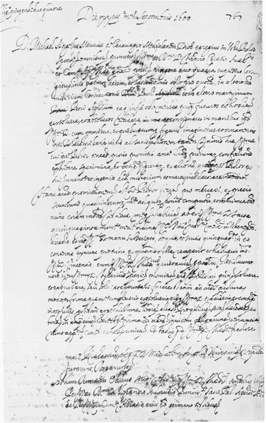 チェラージとカラヴァッジォが交わした契約書の写し（1600年9月24日付け）　Archivio di Stato蔵（ローマ）