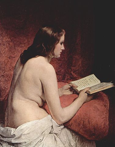 『本を読むオダリスク』　1866年　フランチェスコ・アイエツ　カルロッタ邸、トレメッツォ