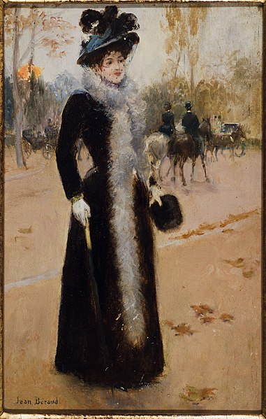 Parisienne au Bois　1890年　ジャン・ベロー　カルナヴァレ美術館蔵