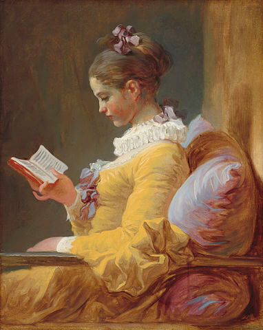 『読書する娘』（ The Reader ）　1770年－1772年頃　ジャン・オノレ・フラゴナール　ワシントン、ナショナル・ギャラリー蔵