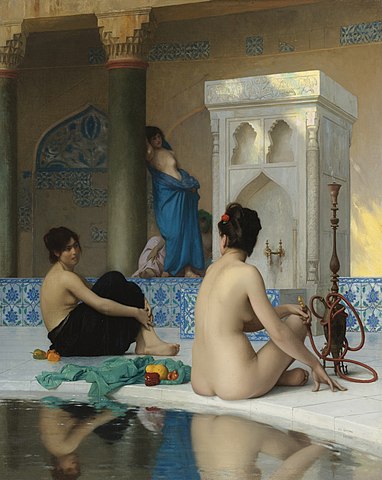 『風呂上がり』（ After the Bath ）　1889年頃　ジャン＝レオン・ジェローム　ハネンコ美術館蔵