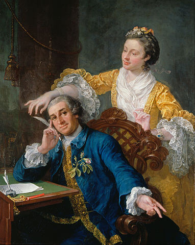 ギャリック夫妻（ David Garrick with his wife Eva-Maria Veigel, "La Violette" or "Violetti" ）　1757年－1764年　ウィリアム・ホガース　ロイヤル・コレクション蔵