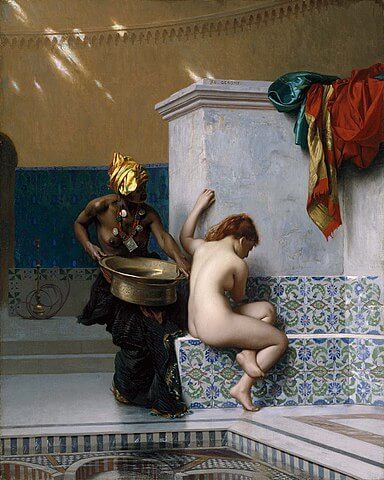 『ムーア人の浴場』　1870年　ジャン＝レオン・ジェローム　ボストン美術館蔵