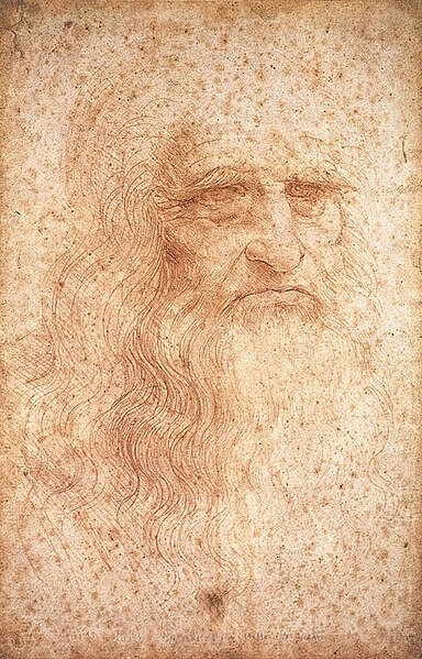 レオナルド・ダ・ヴィンチ（1452年ー1519年）自画像　1513年 - 1515年頃　トリノ王宮図書館