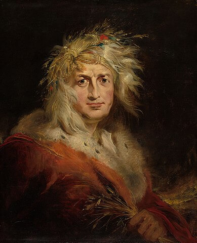 『リア王としてのデイヴィッド・ギャリック』（ David Garrick as King Lear ）　1815年頃　リチャード・ウェスタール　シカゴ美術館蔵