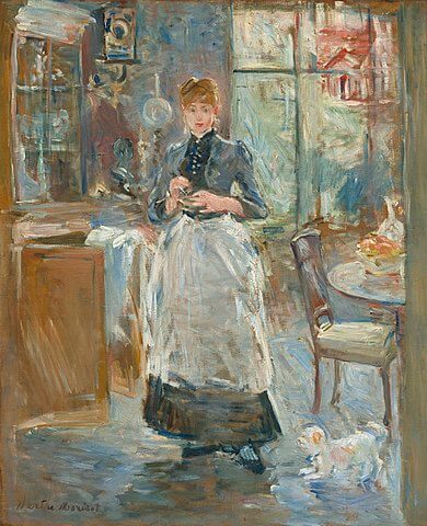 『食堂にて』（ In the Dining Room ）　1886年　ベルト・モリゾ　ワシントン、ナショナル・ギャラリー蔵
