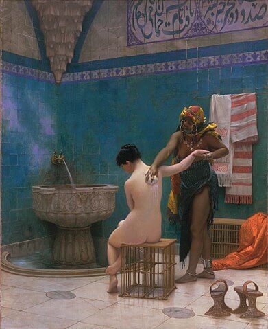 『入浴』（ The Bath ）　1880年－1885年　ジャン＝レオン・ジェローム　サンフランシスコ美術館蔵