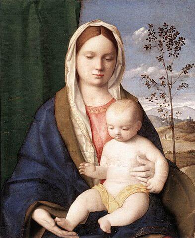 『聖母子』　1510年　ジョヴァンニ・ベッリーニ　ボルケーゼ美術館蔵