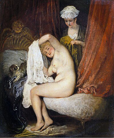 『朝の化粧』（ A Lady at her Toilet ）　1716年－1718年頃　アントワーヌ・ヴァトー　ウォレス・コレクション蔵