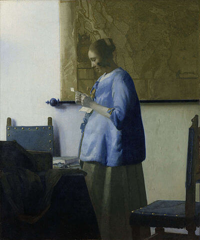 『青衣の女』　1662年－1665年　ヨハネス・フェルメール　アムステルダム国立美術館蔵