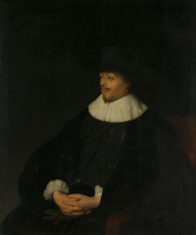 『コンスタンティン・ホイヘンスの肖像』　1628年－1629年　ヤン・リーフェンス　アムステルダム国立美術館蔵