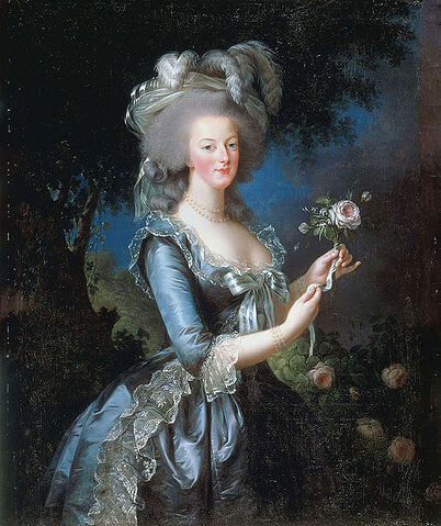 『バラを持つマリー・アントワネット』　1783年　エリザベート＝ルイーズ・ヴィジェ＝ルブラン　ヴェルサイユ宮殿