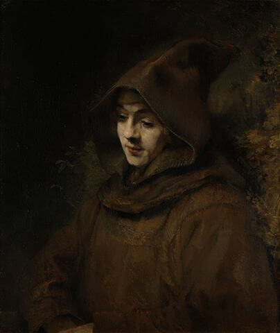 『カプチン派修道士の姿をしたティトゥス』（ Rembrandt’s Son Titus in a Monk’s Habit ）　1660年　レンブラント・ファン・レイン　アムステルダム国立博物館蔵