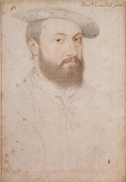 若い頃のアンヌ・ド・モンモランシー（1493年－1567年）　1530年頃　ジャン・クルーエ　コンデ美術館蔵