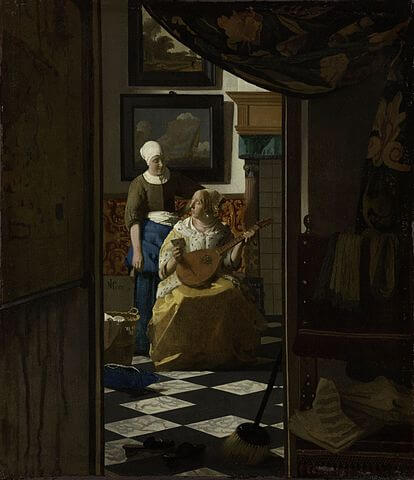『恋文』　1669年－1770年　ヨハネス・フェルメール　アムステルダム国立美術館蔵