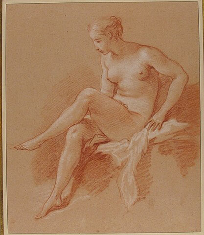 座る裸婦（ Seated female nude ）　1742年　フランソワ・ブーシェ　メトロポリタン美術館蔵