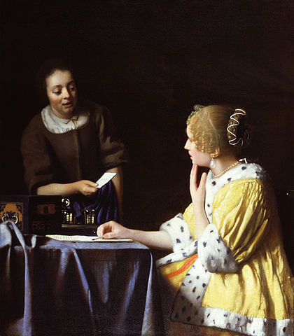 『女と召使』　1667年－1668頃　ヨハネス・フェルメール　フリック・コレクション蔵