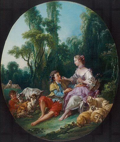 『彼らが考えているのは葡萄のこと？』　1747年　フランソワ・ブーシェ　アート・インスティテュート・オヴ・シカゴ蔵