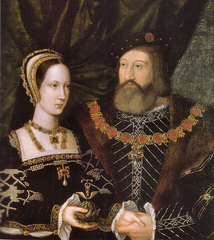 メアリー・テューダーとサフォーク公チャールズ・ブランドン　1515年　ヤン・ホッサールトに帰属　ウォバーン・アビー蔵