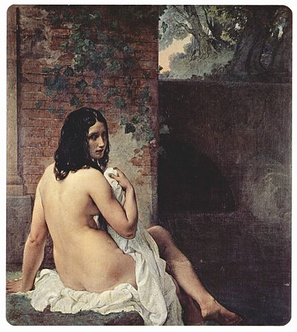 『水浴のスザンナ』　1859年　フランチェスコ・アイエツ　ブレラ美術館蔵