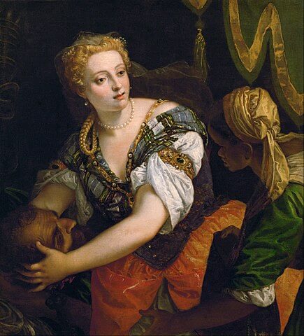 『ユディットとホロフォルネス』（ Judith mit dem Haupt des Holofernes ）　1580年頃　パオロ・ヴェロネーゼ　美術史美術館蔵
