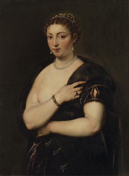 『毛皮を着た若い女性』（ Young woman in a fur wrap (after Titian)）　1629年－1630年頃　ピーテル・パウル・ルーベンス　クイーンズランド州立美術館蔵