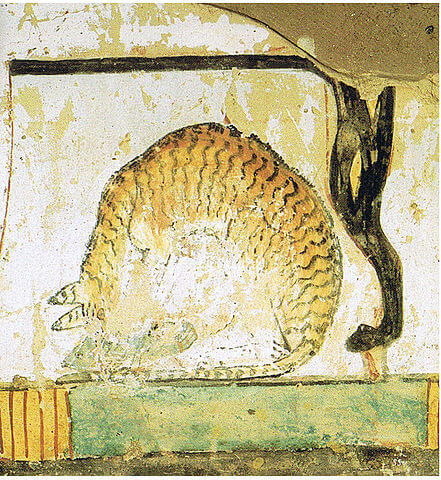 「ナクトの墓」の壁画に描かれた猫　紀元前15世紀