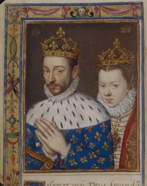 カトリーヌ・ド・メディシスの時祷書より、シャルル9世とエリザベート夫妻　16世紀前半　フランス国立図書館